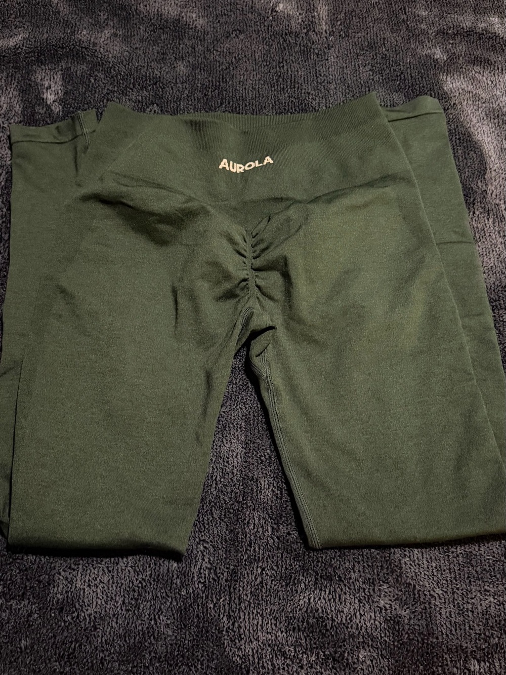 Green Ruched High-Waist Leggings